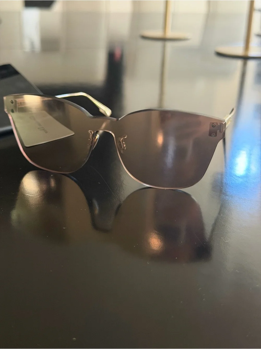 Christian Dior Rimless Pink Lens Women's Sunglasses